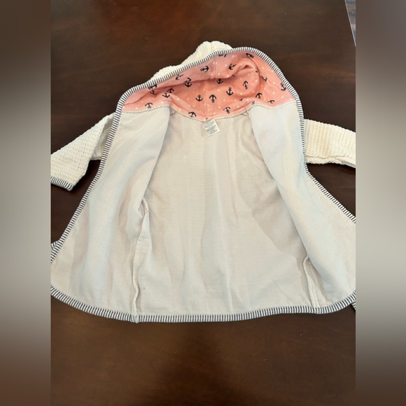 Nautica Baby's Infant White Hooded Robe Sailboat Accented on Front; 0-9mo - Picture 3 of 8